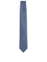 Silk Tie In Geo Print