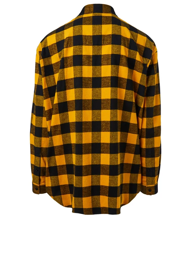 Cotton Flannel Shirt Check Print