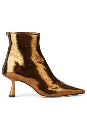 Kix Metallic Leather Ankle Boots Lizard Print