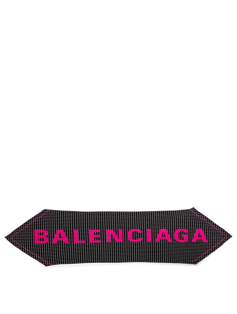 Silk Logo Scarf In Polka Dot Print