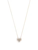 Small Fireworks 18K Rose Gold Heart Pendant Necklace With Diamonds