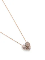 Small Fireworks 18K Rose Gold Heart Pendant Necklace With Diamonds
