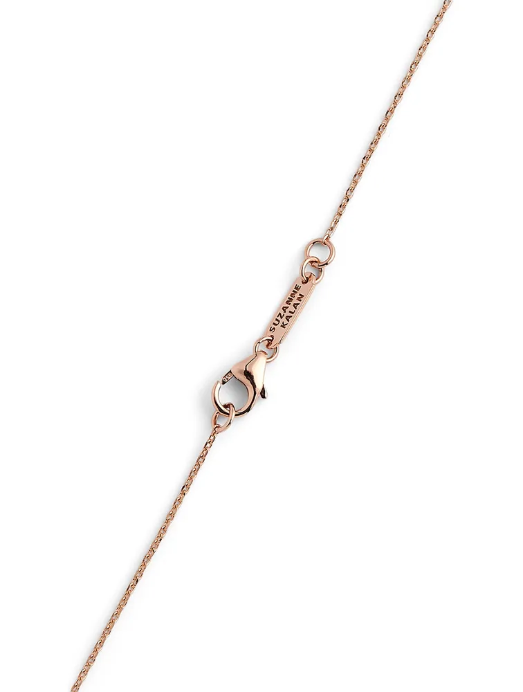 Small Fireworks 18K Rose Gold Heart Pendant Necklace With Diamonds