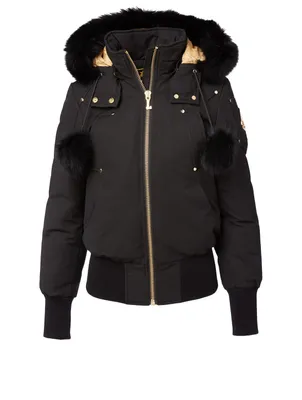 Gold Collection Sainte Flavie Down Bomber Jacket With Fur Hood