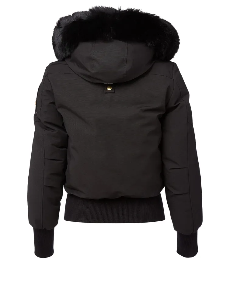 Gold Collection Sainte Flavie Down Bomber Jacket With Fur Hood