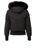 Gold Collection Sainte Flavie Down Bomber Jacket With Fur Hood