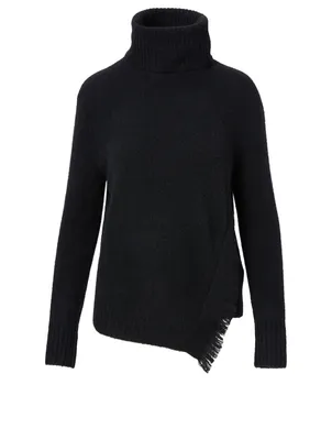 Wool-Blend Fringe Sweater
