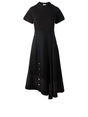 Cotton Short-Sleeve Midi Dress
