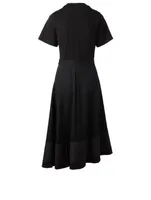 Cotton Short-Sleeve Midi Dress