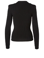 Wool-Blend Button Top