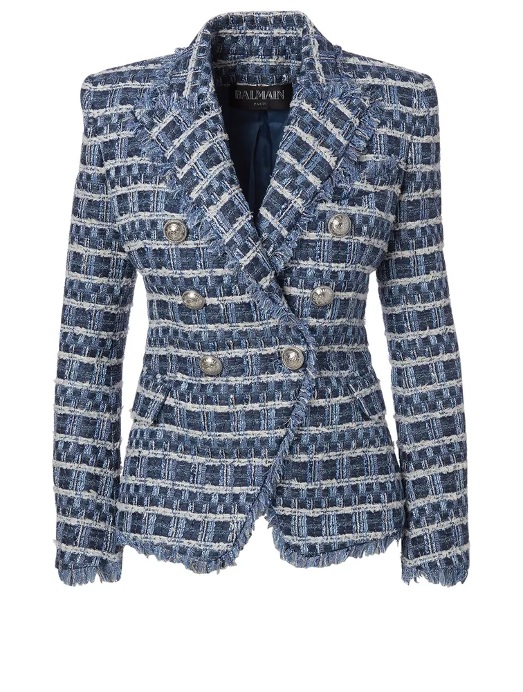 Cotton-Blend Tweed Blazer