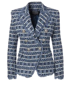 Cotton-Blend Tweed Blazer