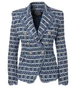Cotton-Blend Tweed Blazer