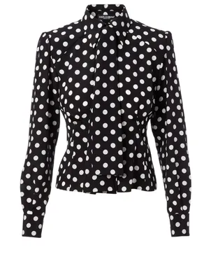 Silk Blouse Polka Dot Print