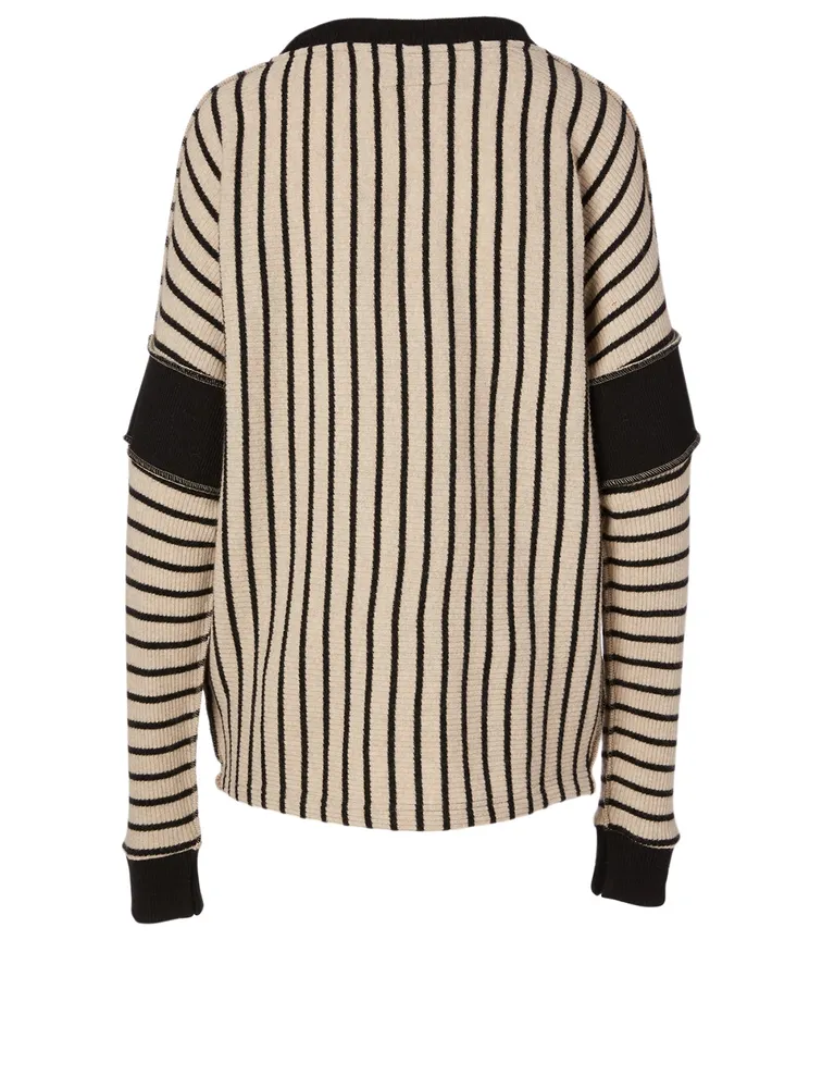 Wool-Blend Sweater Stripe Print