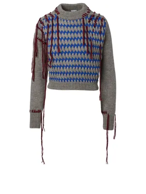 Wool Fringe Sweater