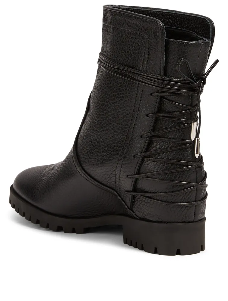 Panther Leather Ankle Boots
