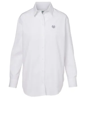 Cotton Shirt With Tiger Crest