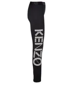 Cotton-Blend Logo Leggings