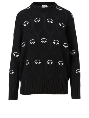 Wool And Cotton Sweater Eye Print