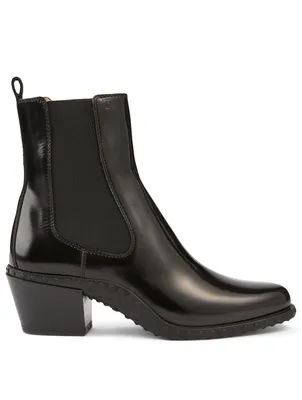 Leather Texan Heeled Chelsea Boots