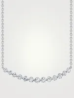 18K White Gold Crescent Necklace With Diamonds