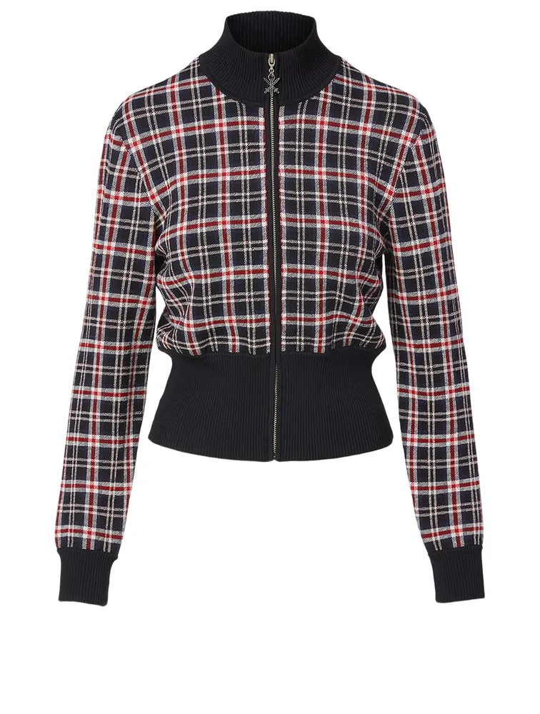 Track Jacket Plaid Print