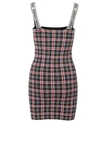 Logo Mini Dress Plaid Print