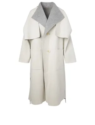 Wool and Cashmere Reversible Long Coat