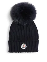 Kids' Wool Toque With Fur Pom
