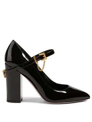 Ringstud Patent Leather Mary Jane Pumps