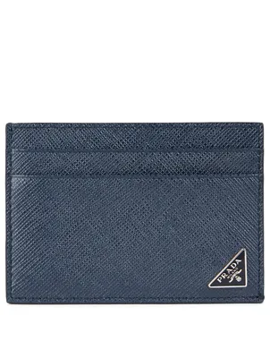 Saffiano Leather Card Holder With Clip