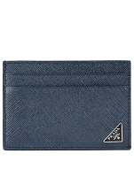 Saffiano Leather Card Holder With Clip