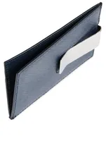 Saffiano Leather Card Holder With Clip