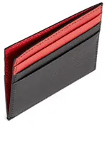 Two-Tone Saffiano Leather Card Holder