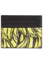 Saffiano Leather Card Holder With Banana Print