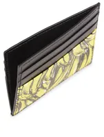 Saffiano Leather Card Holder With Banana Print