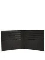 Saffiano Leather Bifold Wallet With Stripe