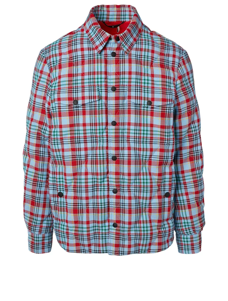 Briere Wool Down Shirt Jacket Plaid Print