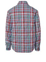 Briere Wool Down Shirt Jacket Plaid Print