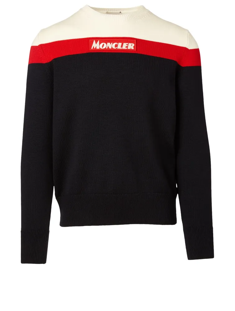 Colourblock Wool Sweater With Logo