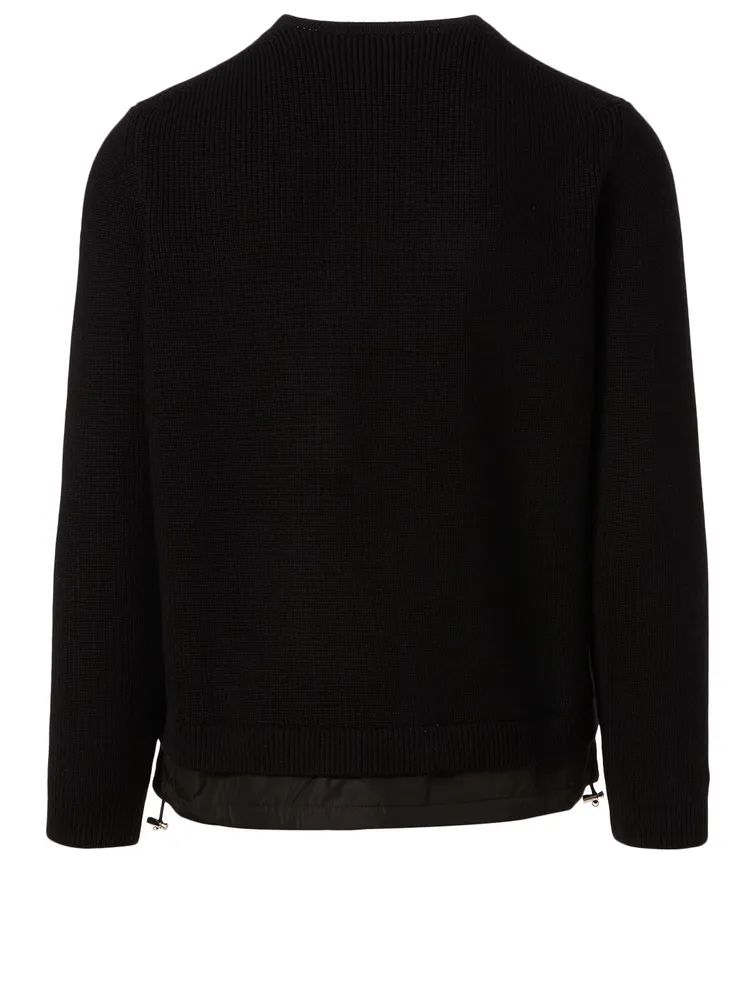 Wool Sweater With Nylon Gaiter