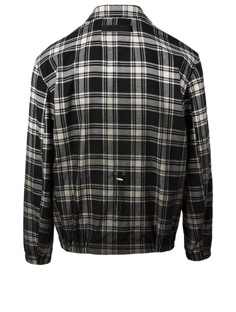 Cotton Jacket Ombre Plaid Print