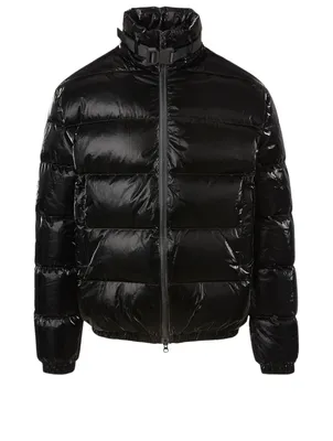 Down Puffer Coat With Buckle