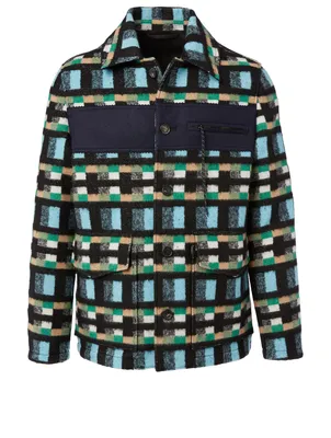 Wool And Cotton Jacket Check Print