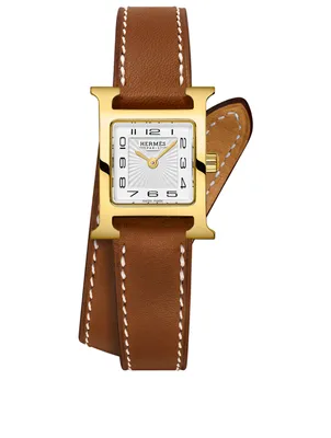 Heure H TPM Double Tour Leather Strap Watch