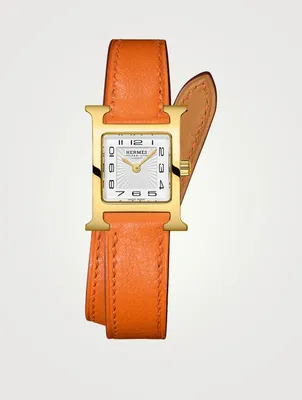 Heure H TPM Double Tour Leather Strap, 17.2 x 17.2mm
