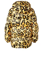 Richard Quinn + Mary Down Coat In Leopard Print