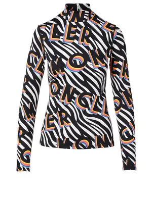 Richard Quinn + Slim-Fit Turtleneck Logomania Print