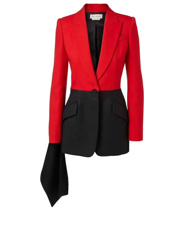 Wool And Silk Drape Blazer